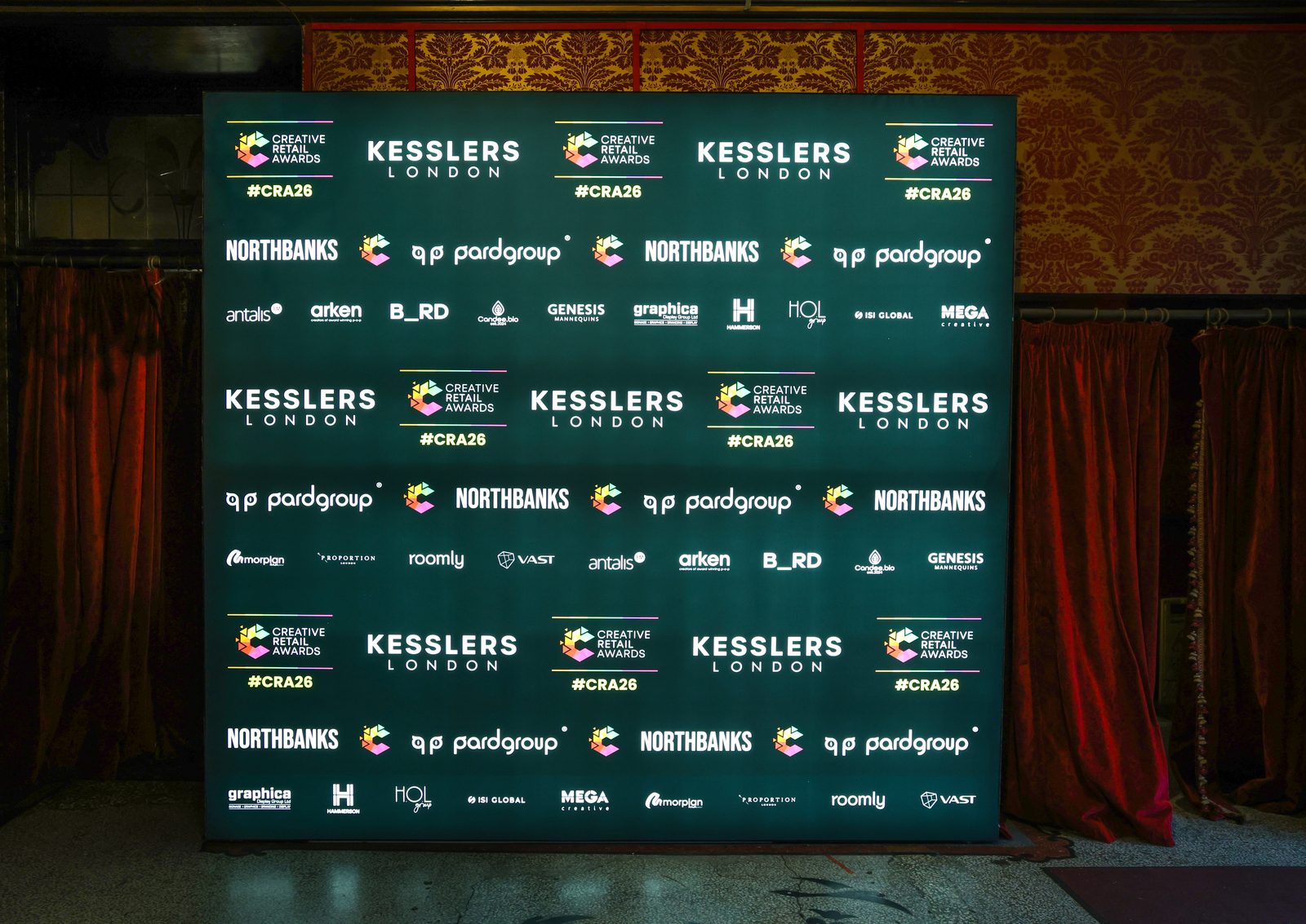The Kesslers London step and repeat at The Clapham Grand