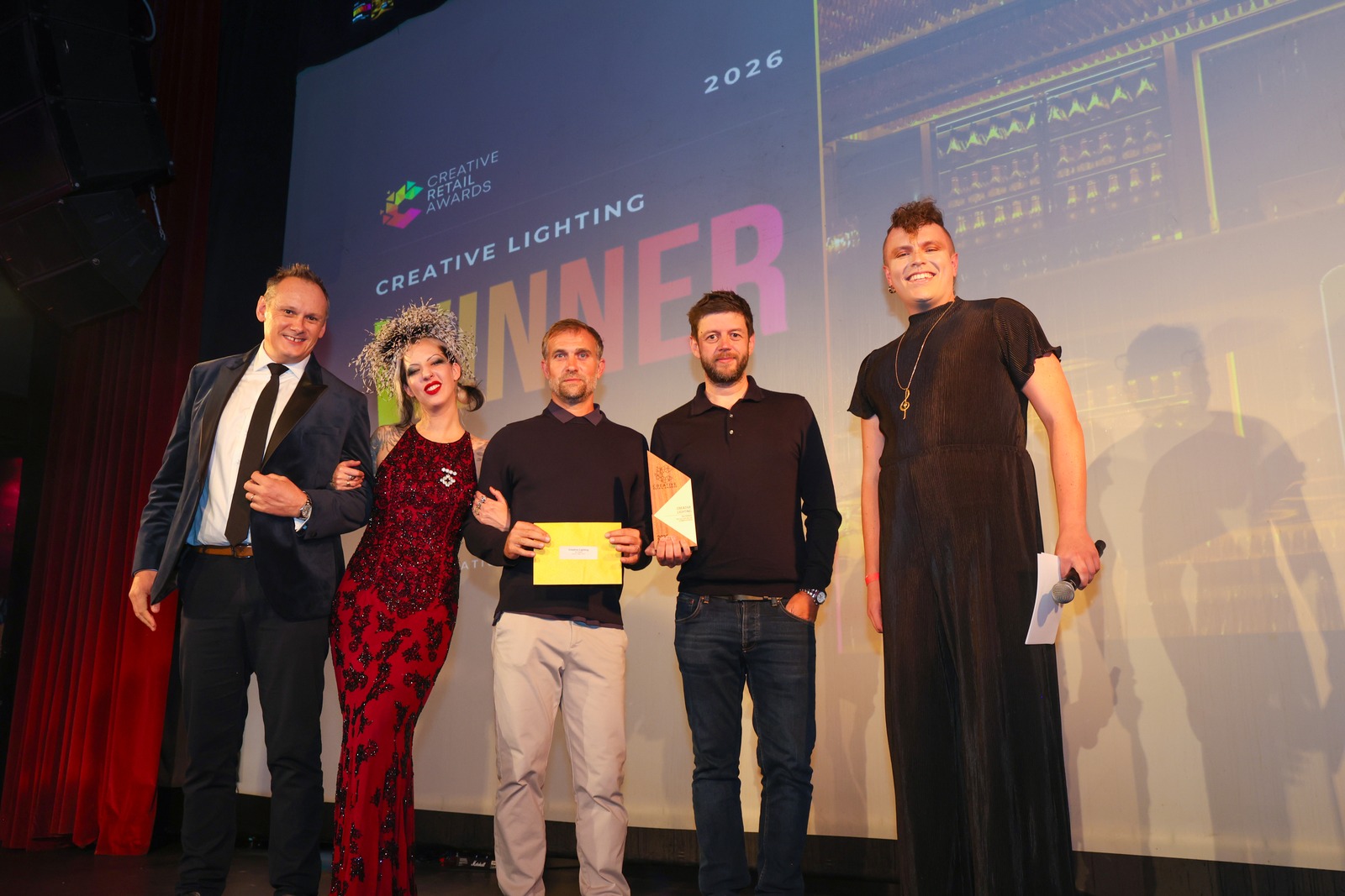 Creative Lighting winners on stage