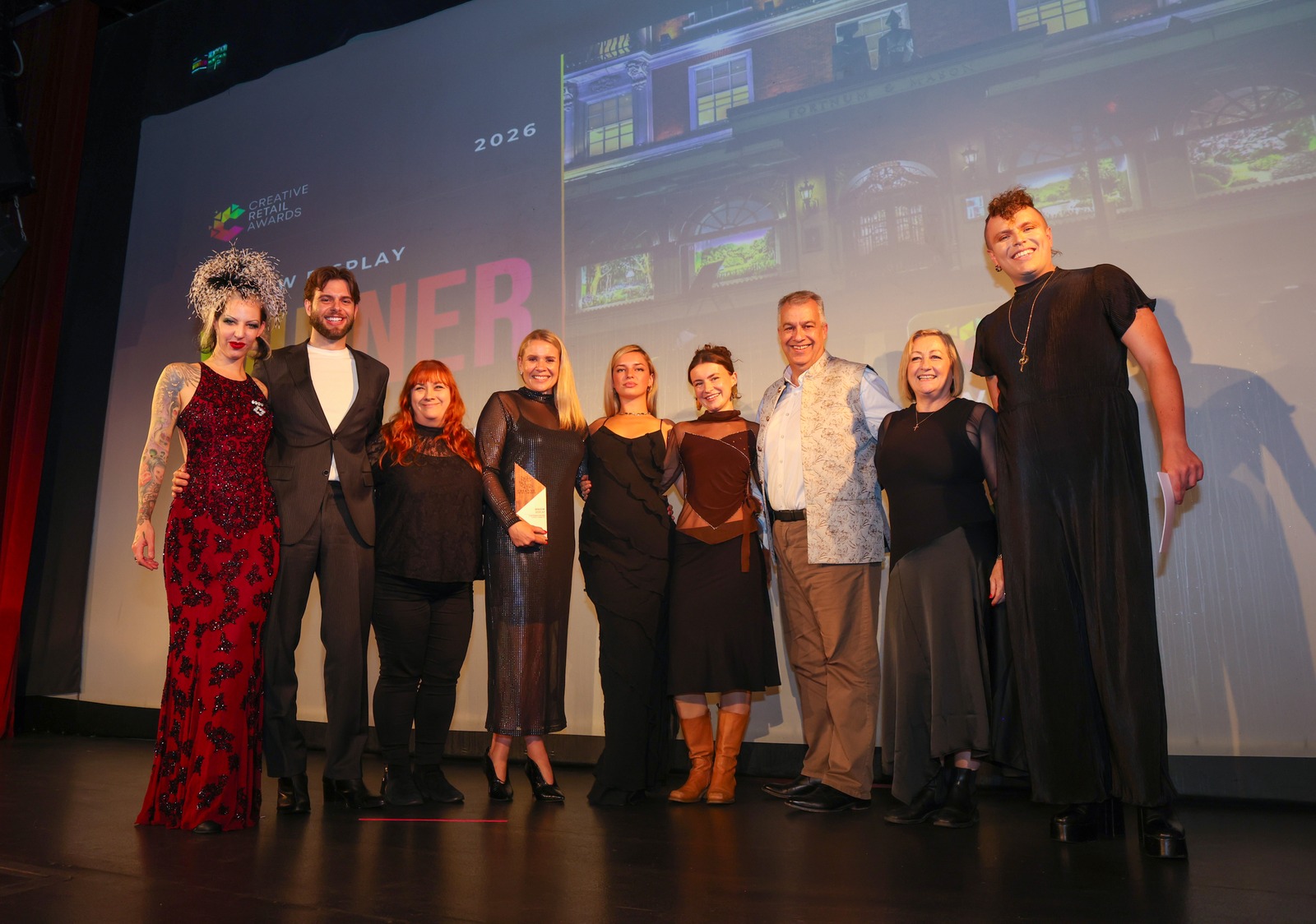 Window Display winners on stage