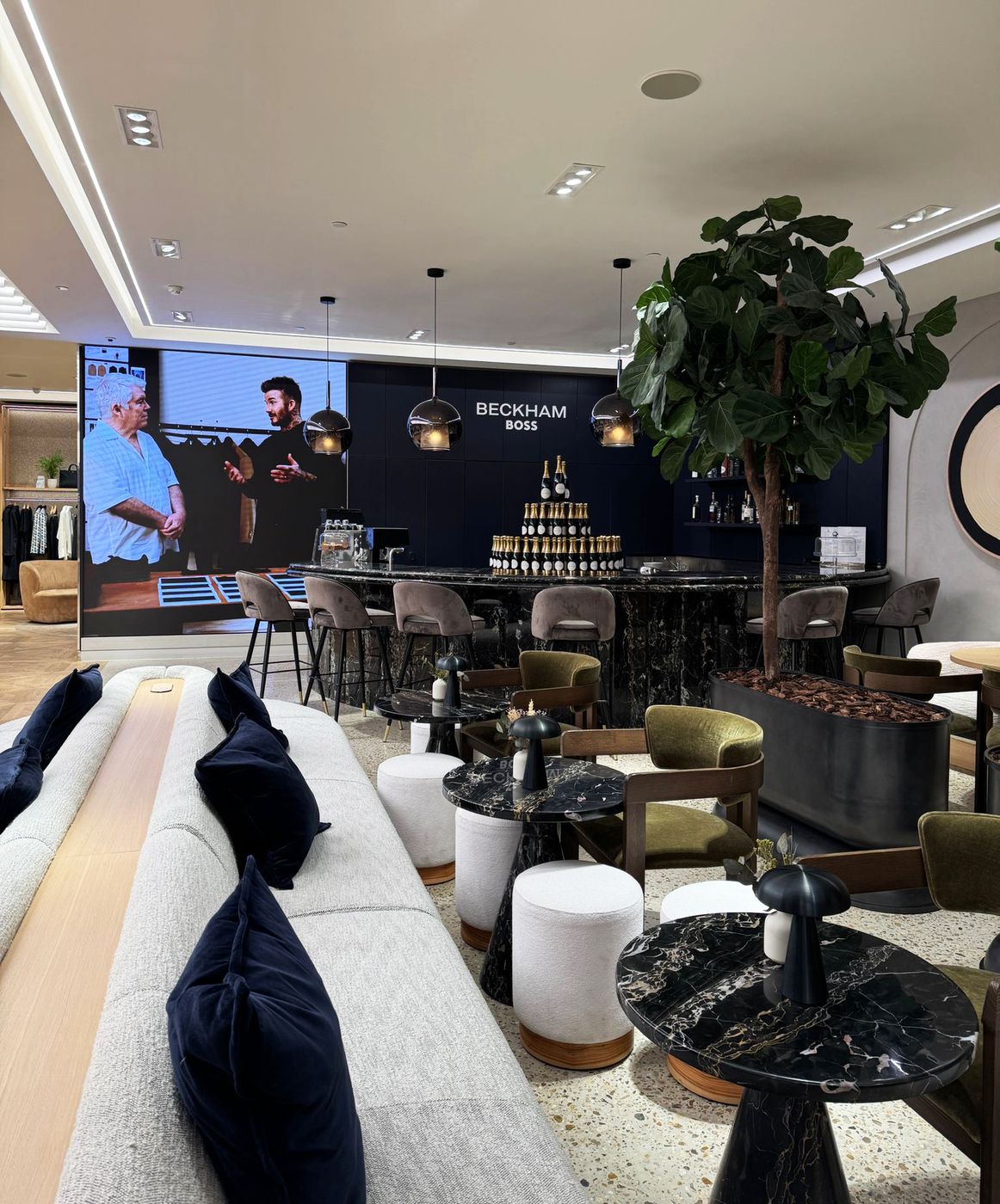 The BOSS x Beckham London retail corner