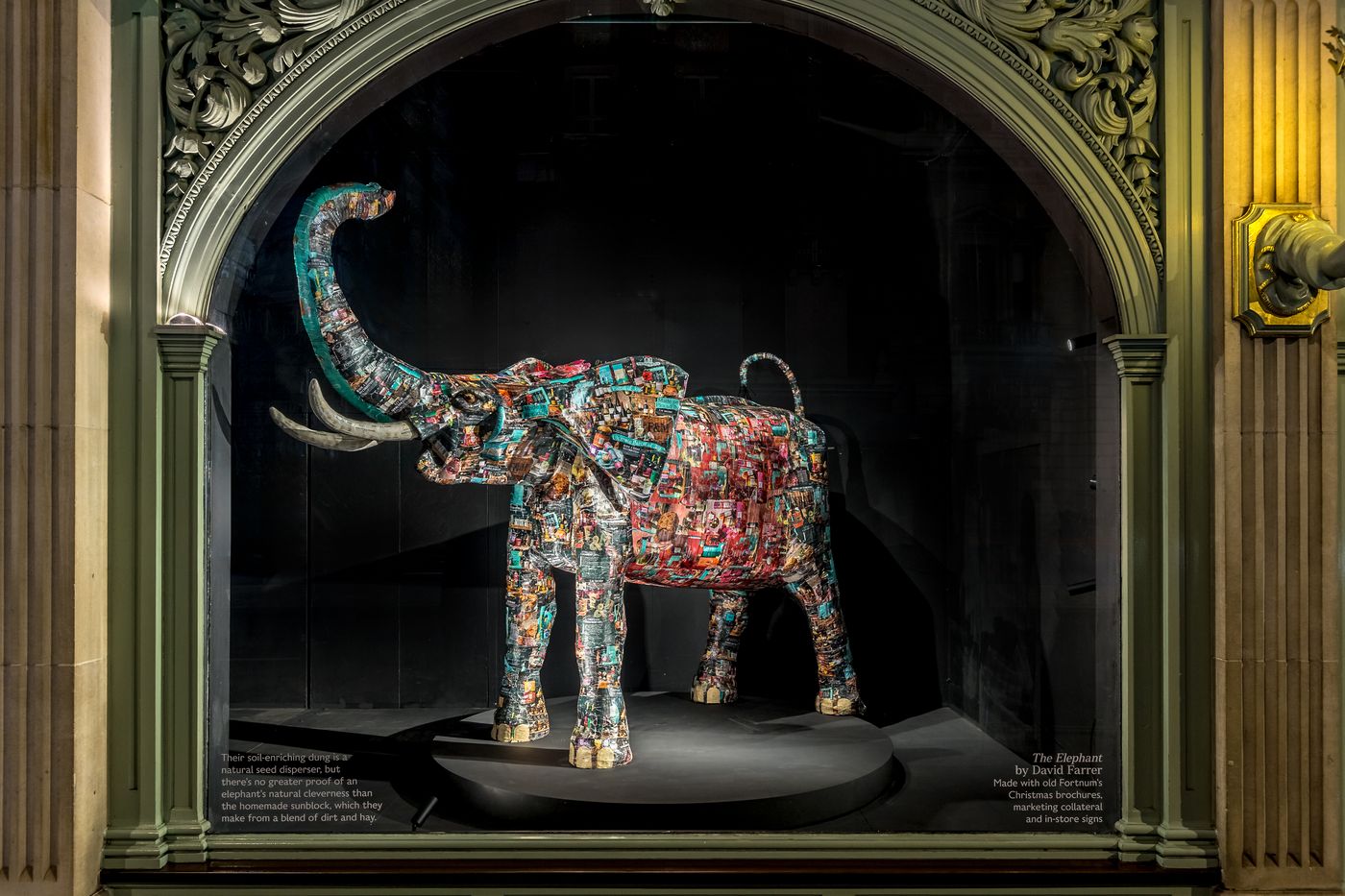 The Resourceful Nature elephant window at Fortnum & Mason