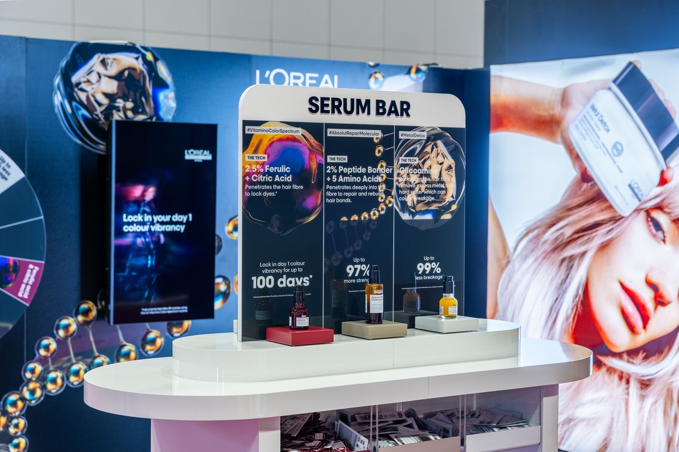 The serum bar at L'Oréal's Boots Showcase event